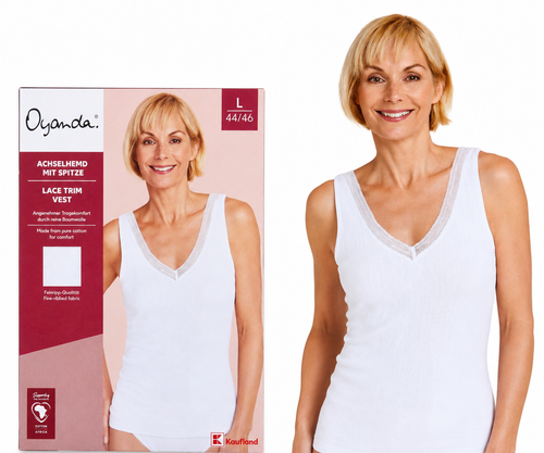زیرپوش زنانه اویاندا مدل Lace Trim Vest سایز L (44/46)