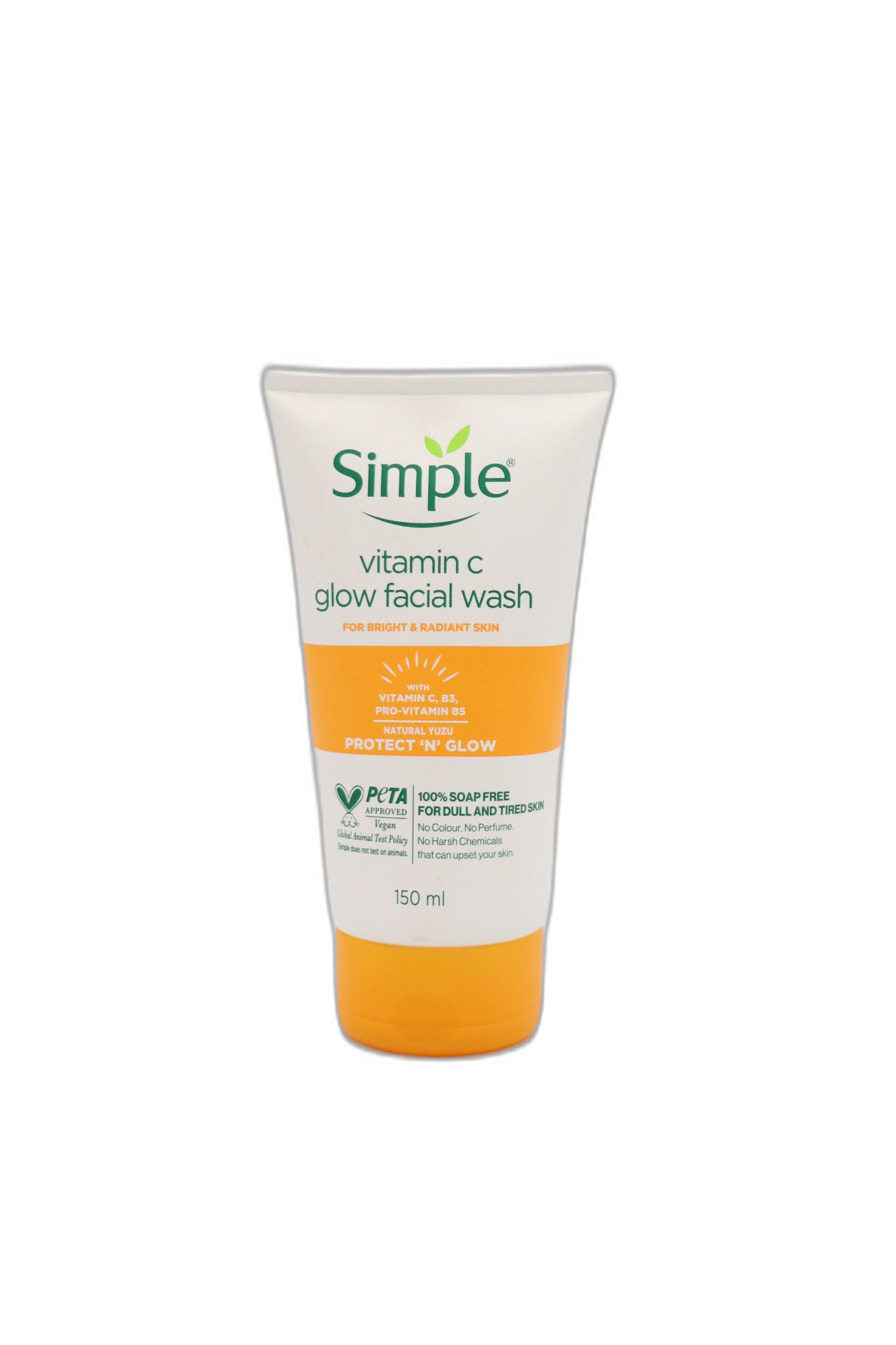 ژل شستشو صورت سیمپل ویتامین C مدل Glow Facial Wash حجم ۱۵۰ میل؛ پاکسازی و درخشش طبیعی پوست