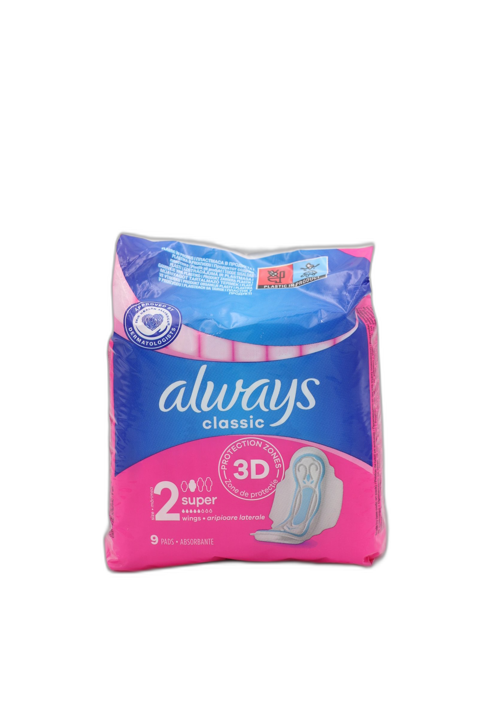 نوار بهداشتی آلویز Always Classic Super سایز 2 بالدار بسته 9 عددی