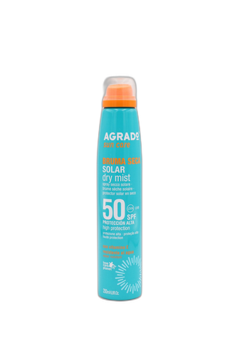 اسپری ضد آفتاب آگرادو Bruma Seca مدل Solar Dry Mist SPF50 حجم 100 میل | محافظت بالا با فرمول خشک و جذب سریع