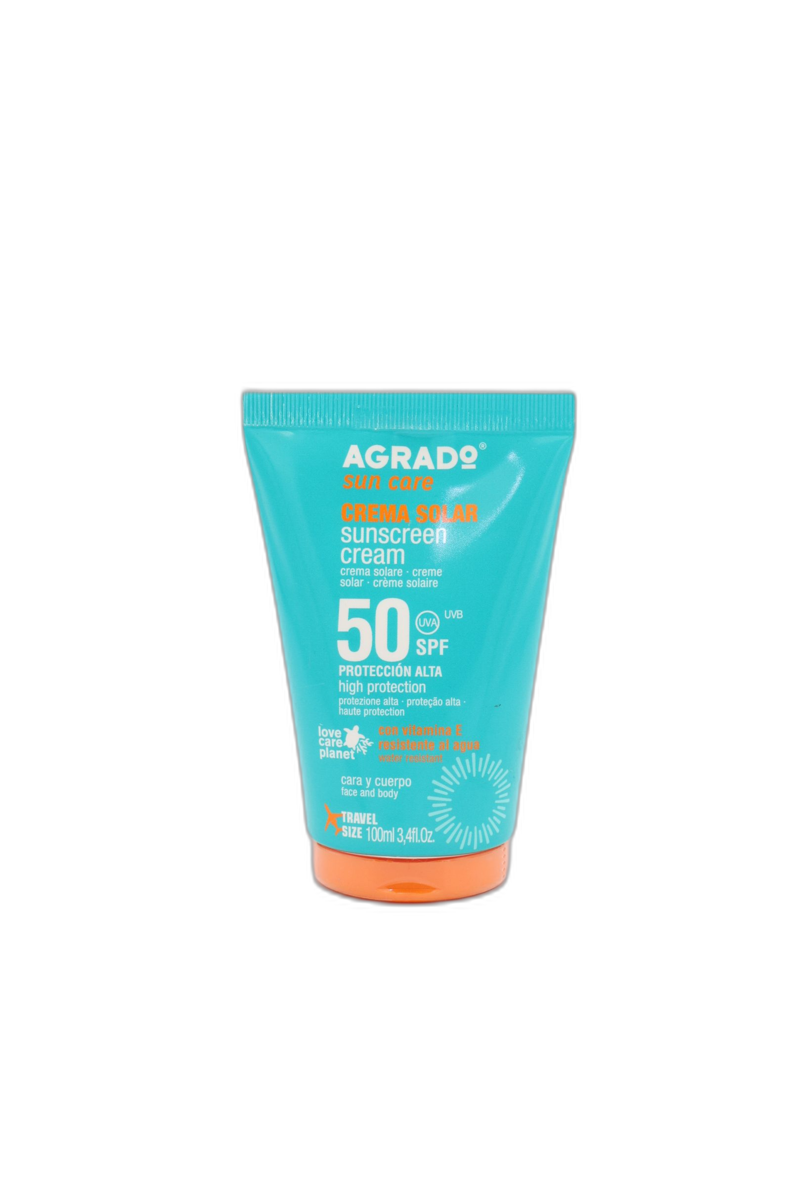 کرم ضد آفتاب بدون رنگ آگرادو SPF50+ مدل +A حجم 100 میلی‌لیتر | محافظت کامل برای انواع پوست