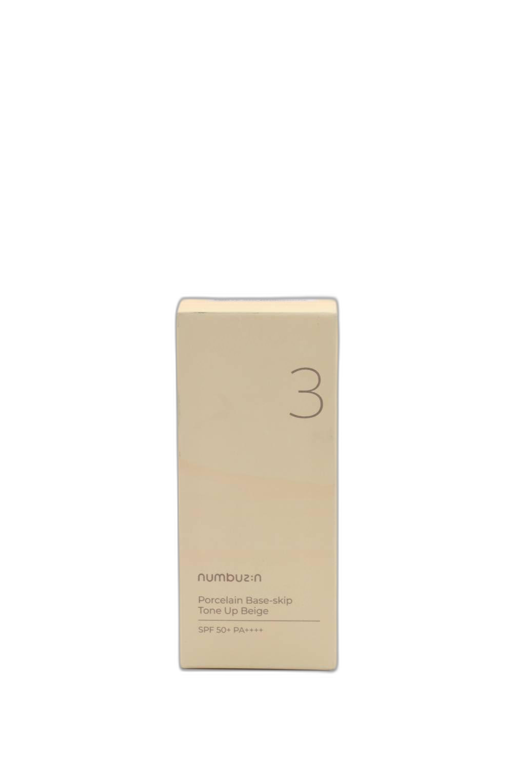 ضد آفتاب رنگی نامبوزین شماره 3 Porcelain Base-Skip Tone Up Beige SPF50+ PA++++