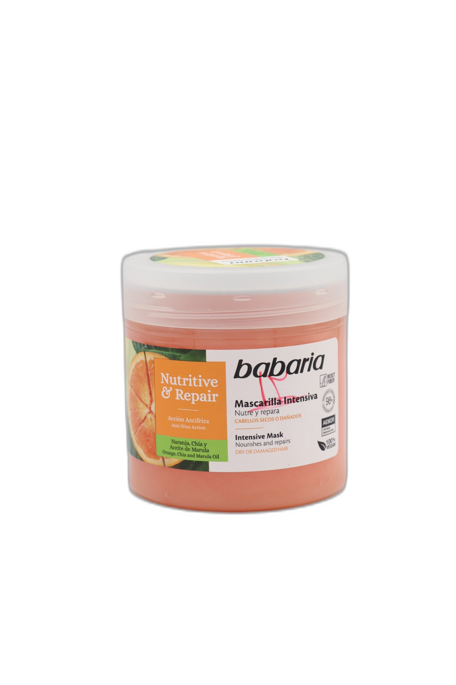 ماسک مو ترمیم کننده باباریا حاوی پرتقال، چیا و روغن مارولا 400 میل