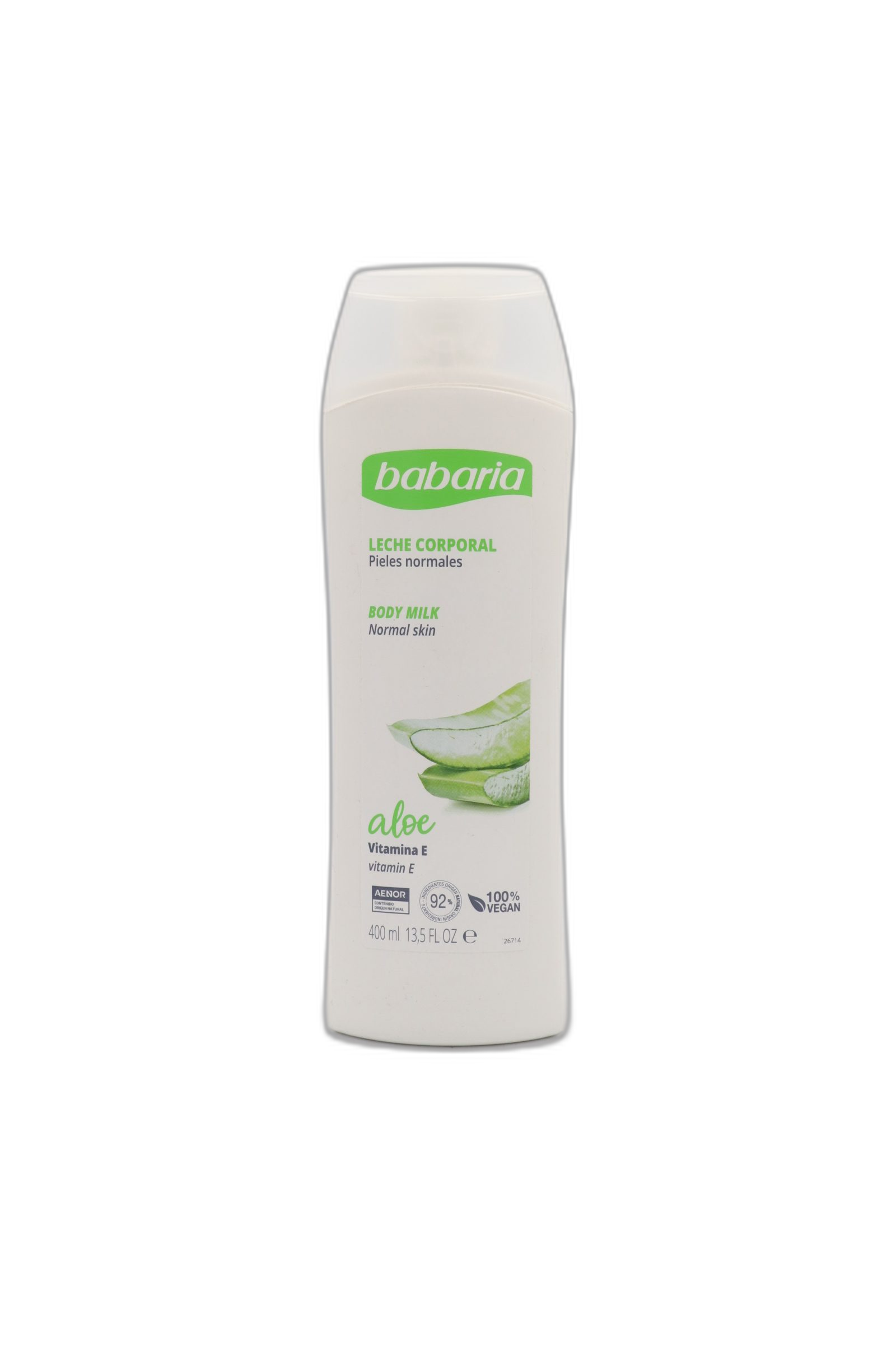 شیر بدن باباریا آلوئه ورا 400 میل Babaria Aloe با ویتامین E
