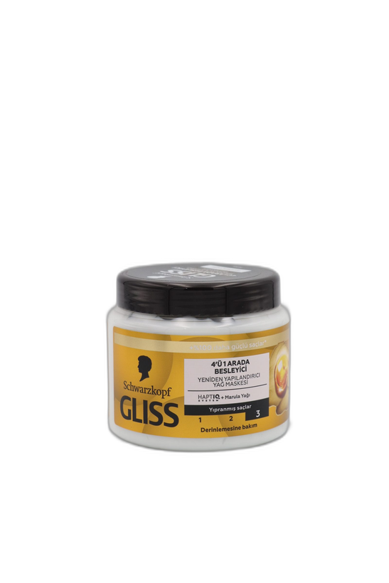 ماسک موی گلیس 4 در 1 تغذیهکننده با روغن مارولا (Schwarzkopf Gliss 4-in-1 Nourishing Oil Mask)