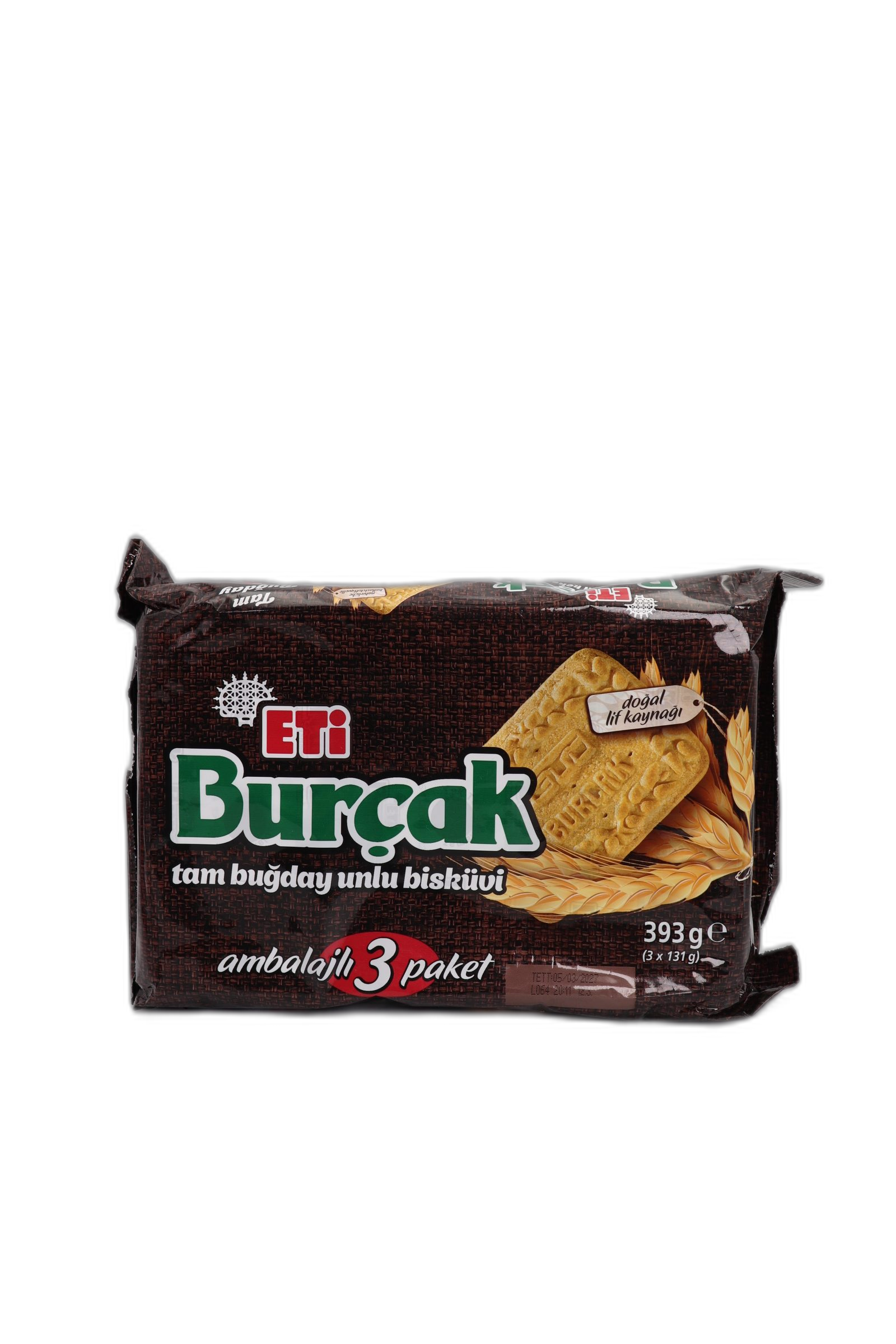 بیسکویت اتی بورچاک با آرد کامل گندم 393 گرم (بسته 3 عددی)