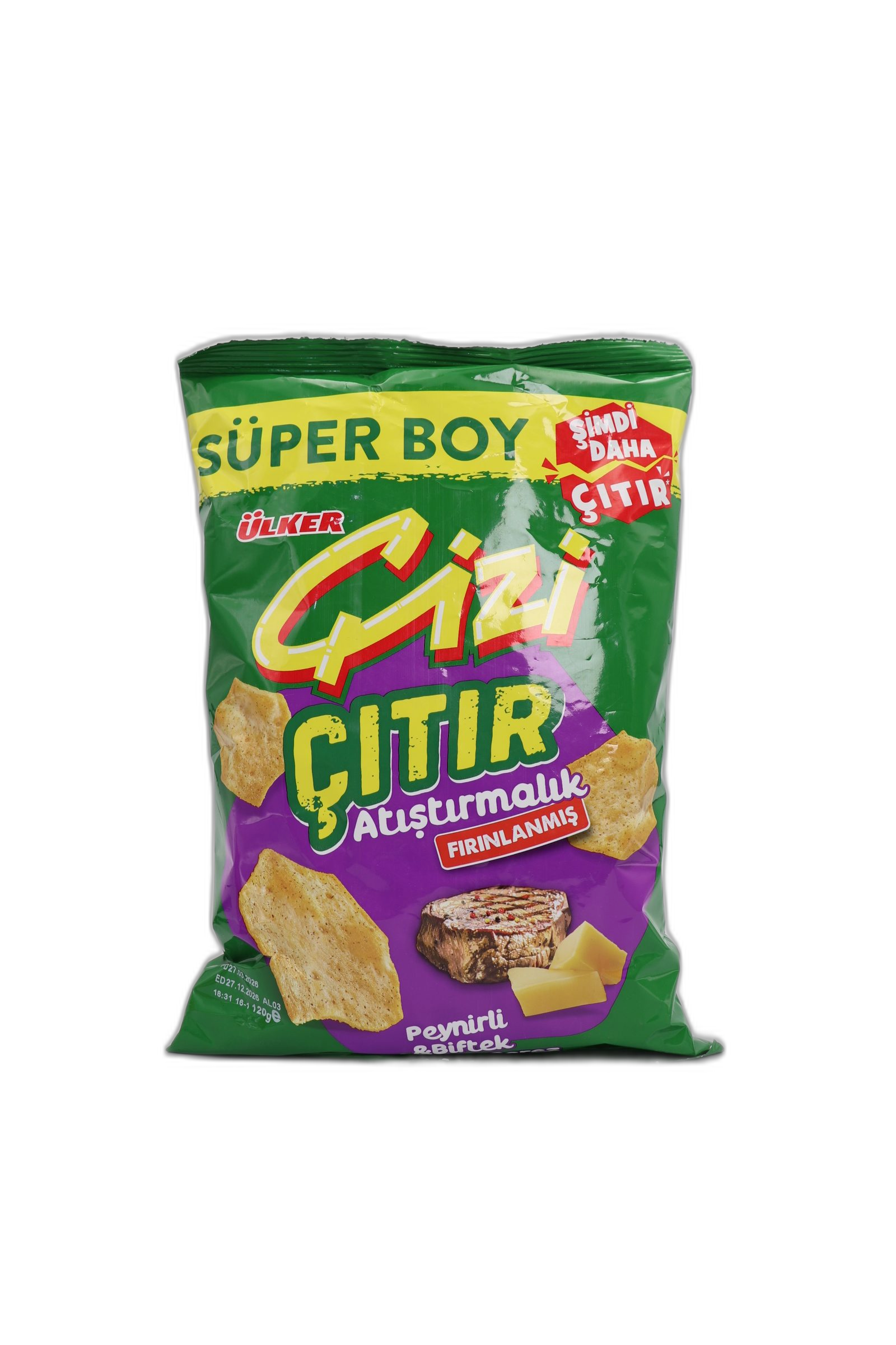 اسنک چیزی سوپر با طعم پنیر و استیک 120 گرم