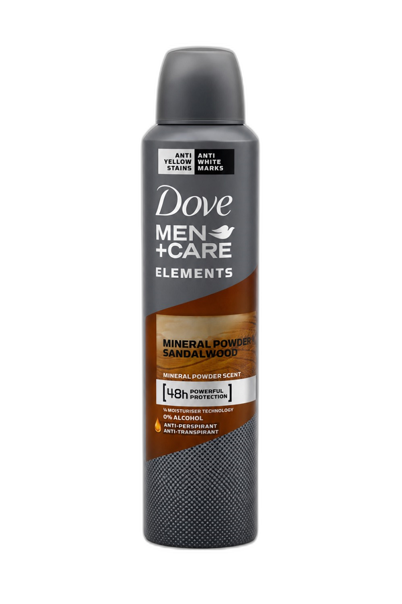 اسپری ضد تعریق مردانه داو مدل Men+Care Elements Mineral Powder & Sandalwood
