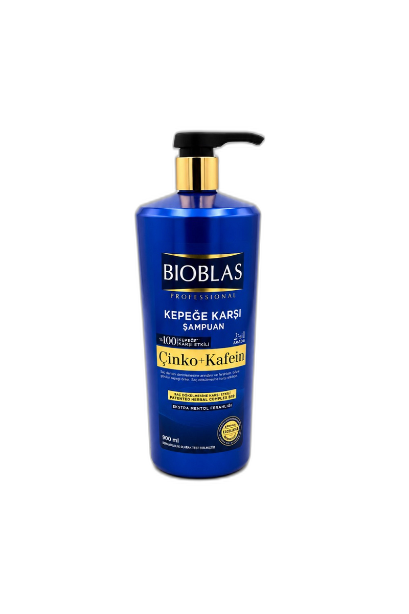 شامپو ضد شوره بیوبلاس پروفشنال زینک و کافئین (Bioblas Zinc + Caffeine) حجم ۹۰۰ میلی‌لیتر