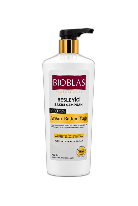 شامپو بیوبلاس پروفشنال آرگان و روغن بادام (Bioblas Argan + Almond Oil) حجم ۹۰۰ میلیلیتر