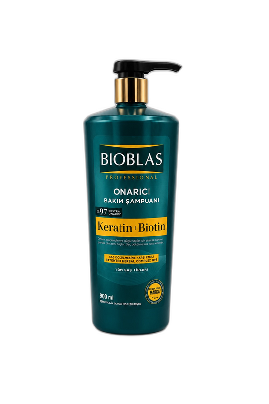 شامپو کراتین و بیوتین بیوبلاس پروفشنال (Bioblas Keratin + Biotin) حجم ۹۰۰ میلیلیتر