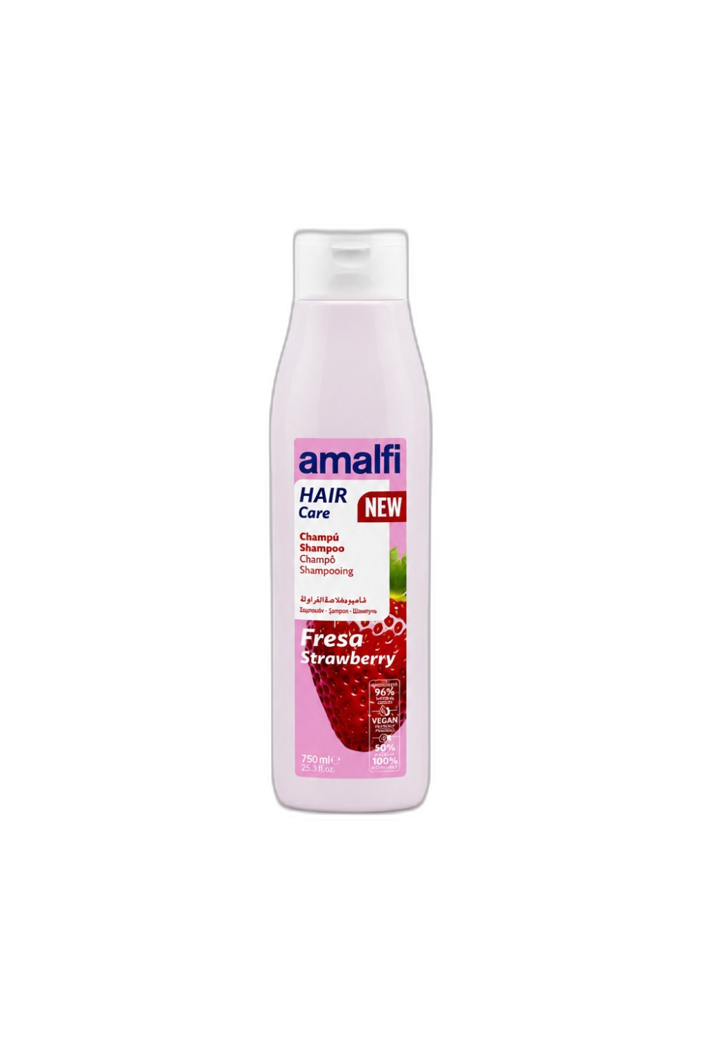 شامپو آمالفی مدل توت‌فرنگی (Amalfi Strawberry Shampoo) حجم ۷۵۰ میلی‌لیتر