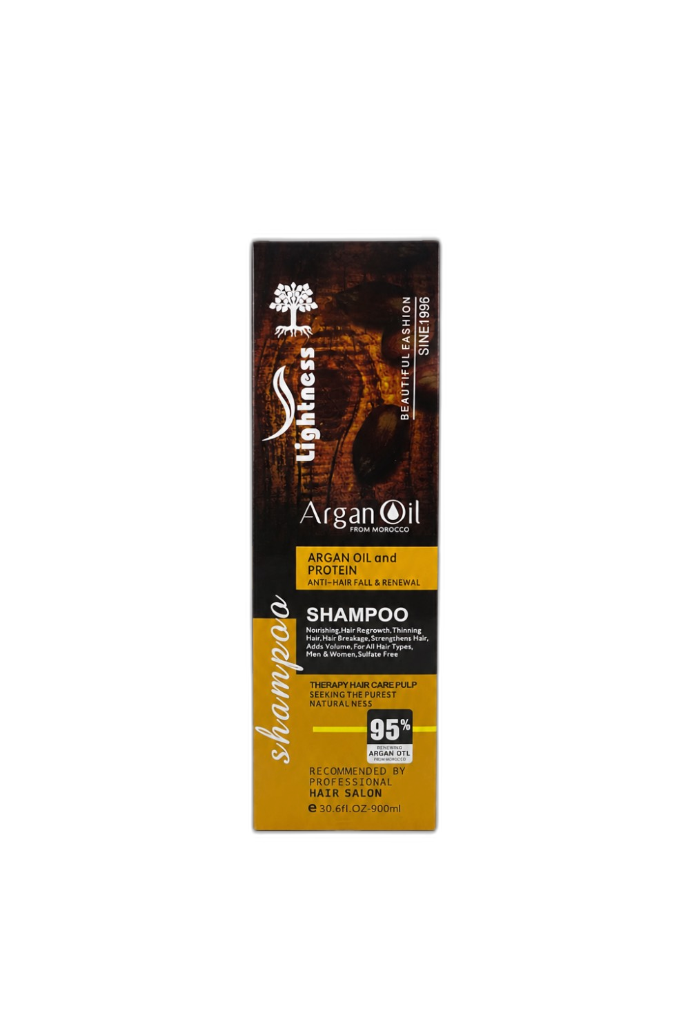 شامپو آرگان لایتنس بدون سولفات Lightness Argan Oil & Protein حجم 900 میلی‌لیتر