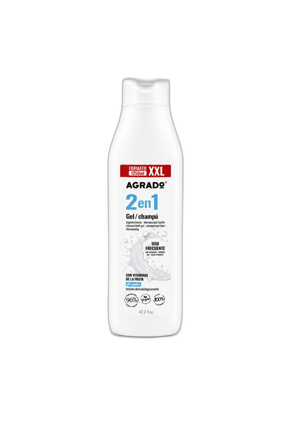 شامپو سر و بدن ۲ در ۱ آگرادو (Agrado 2 in 1 Gel & Shampoo) حجم 1250 میلی‌لیتر