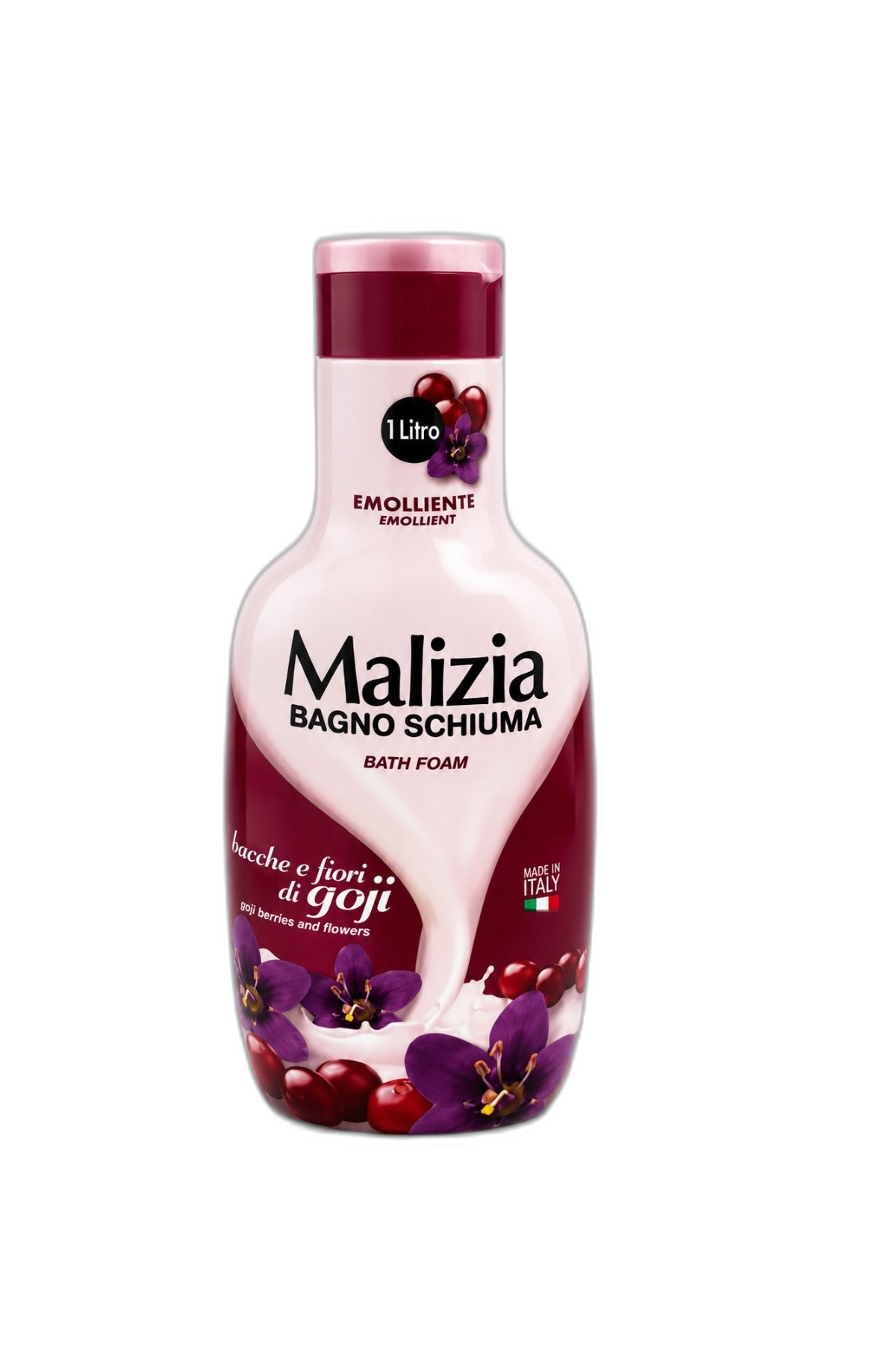 شامپو بدن مالیزیا مدل گوجی بری و گل‌های معطر ۱ لیتری Malizia Bagno Schiuma Goji Berries & Flowers