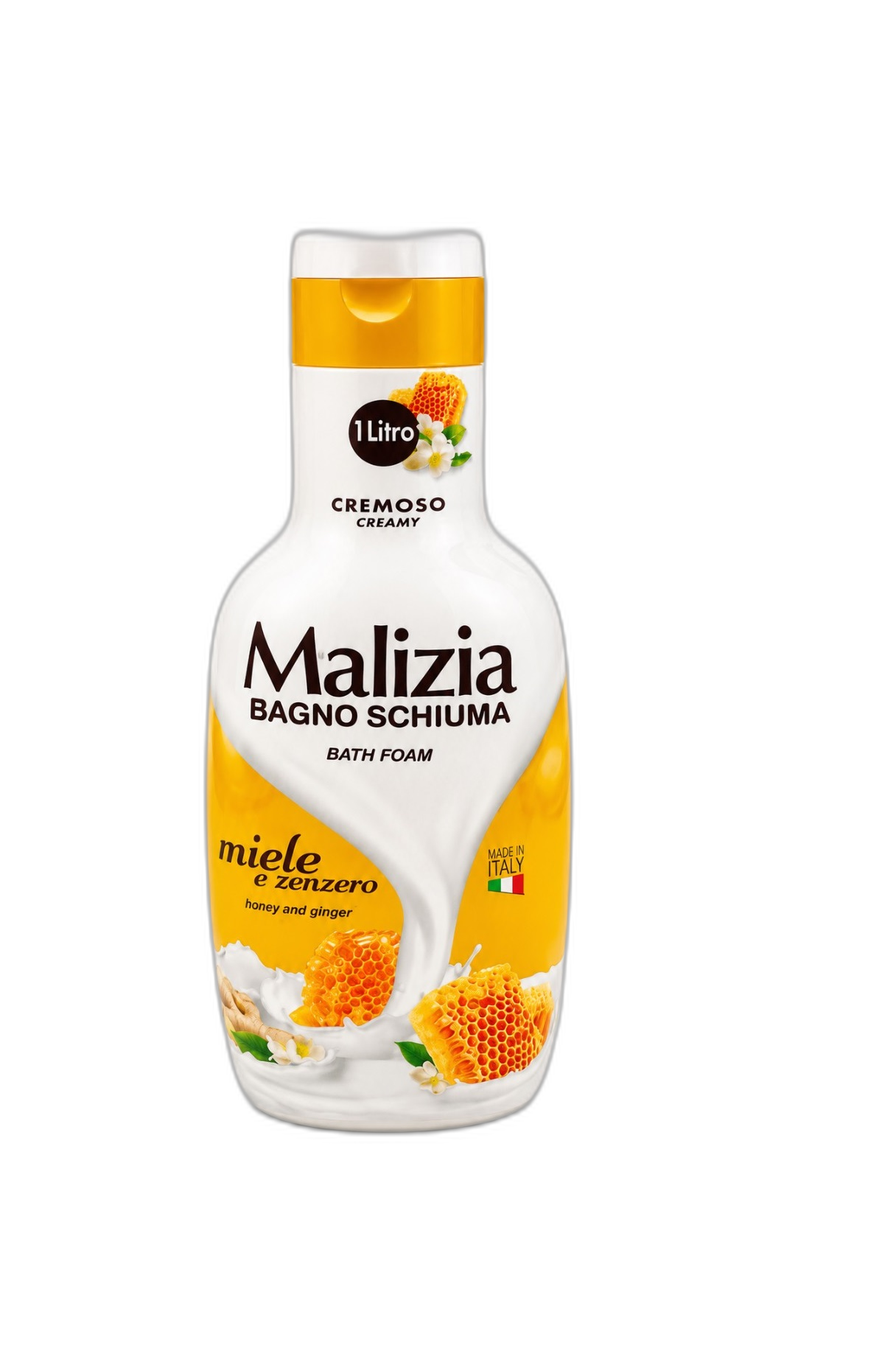 شامپو بدن مالیزیا مدل عسل و زنجبیل ۱ لیتری Malizia Bagno Schiuma Honey & Ginger