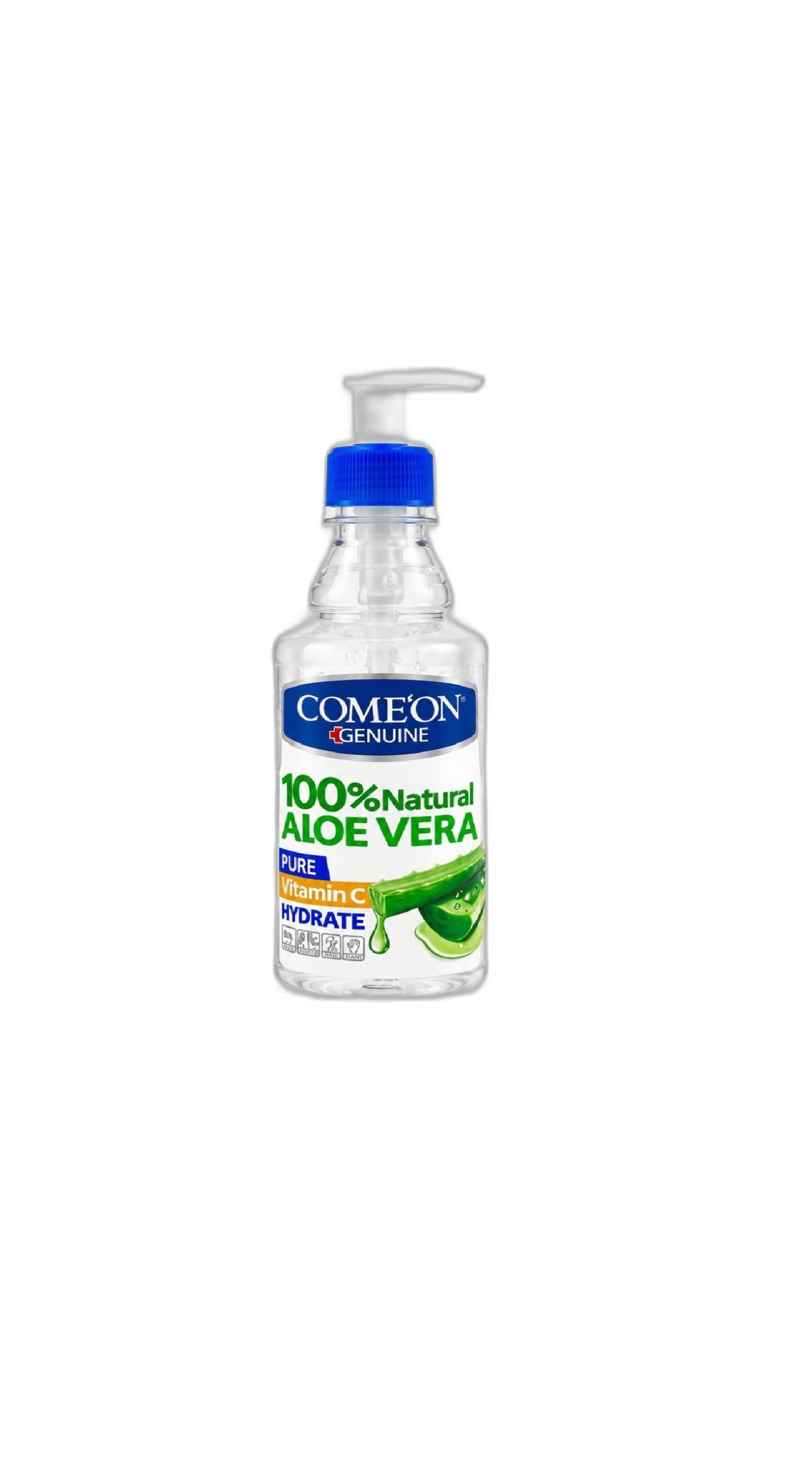 ژل آبرسان آلوئه‌ورا کامان 100% Natural Aloe Vera حاوی ویتامین C
