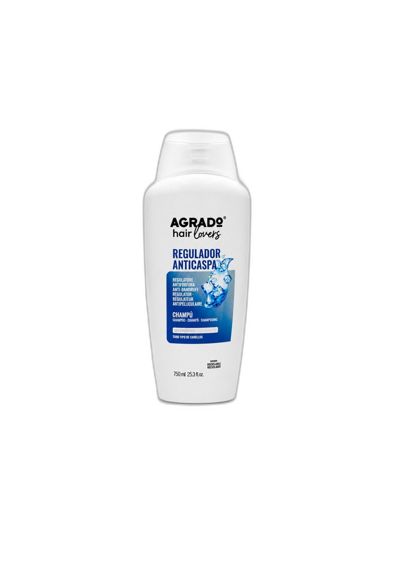 شامپو آگرادو Agrado Hair Lovers Regulado Anticaspa ضد شوره حجم 750 میلی‌لیتر