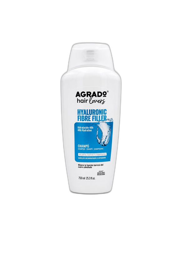 شامپو آگرادو Agrado Hair Lovers Hyaluronic Fibre Filler آبرسان مو حجم 750 میلیلیتر