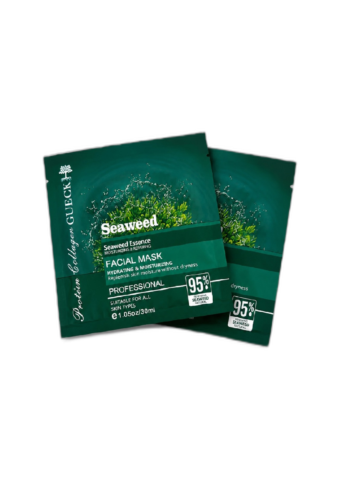 ماسک ورقه‌ای جلبک دریایی GUJER مدل Seaweed | آبرسان، مرطوب‌کننده و ترمیم‌کننده پوست