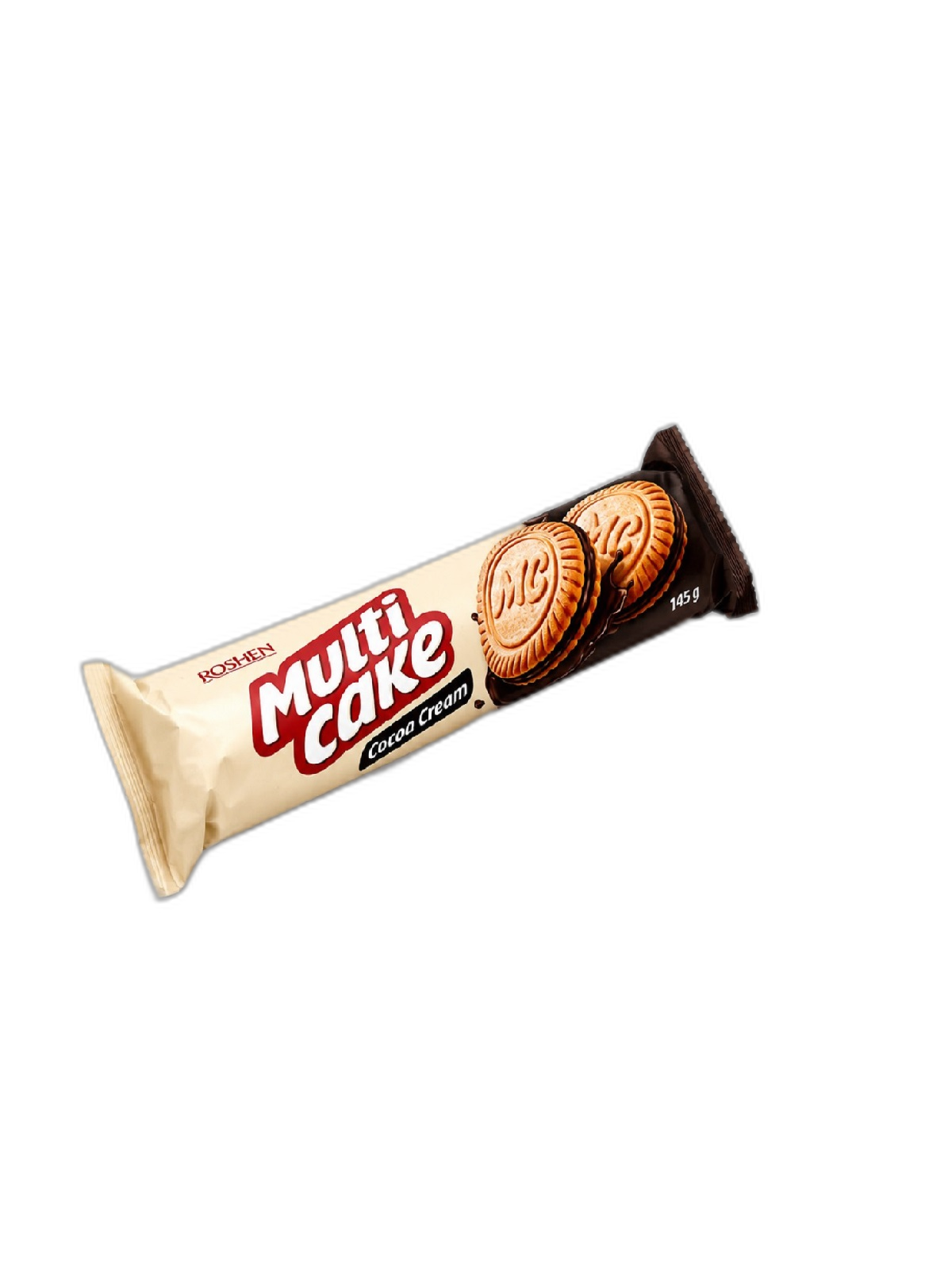 بیسکویت روشن Roshen Multi Cake Cocoa Cream وزن 145 گرم | بیسکویت کرم‌دار کاکائویی