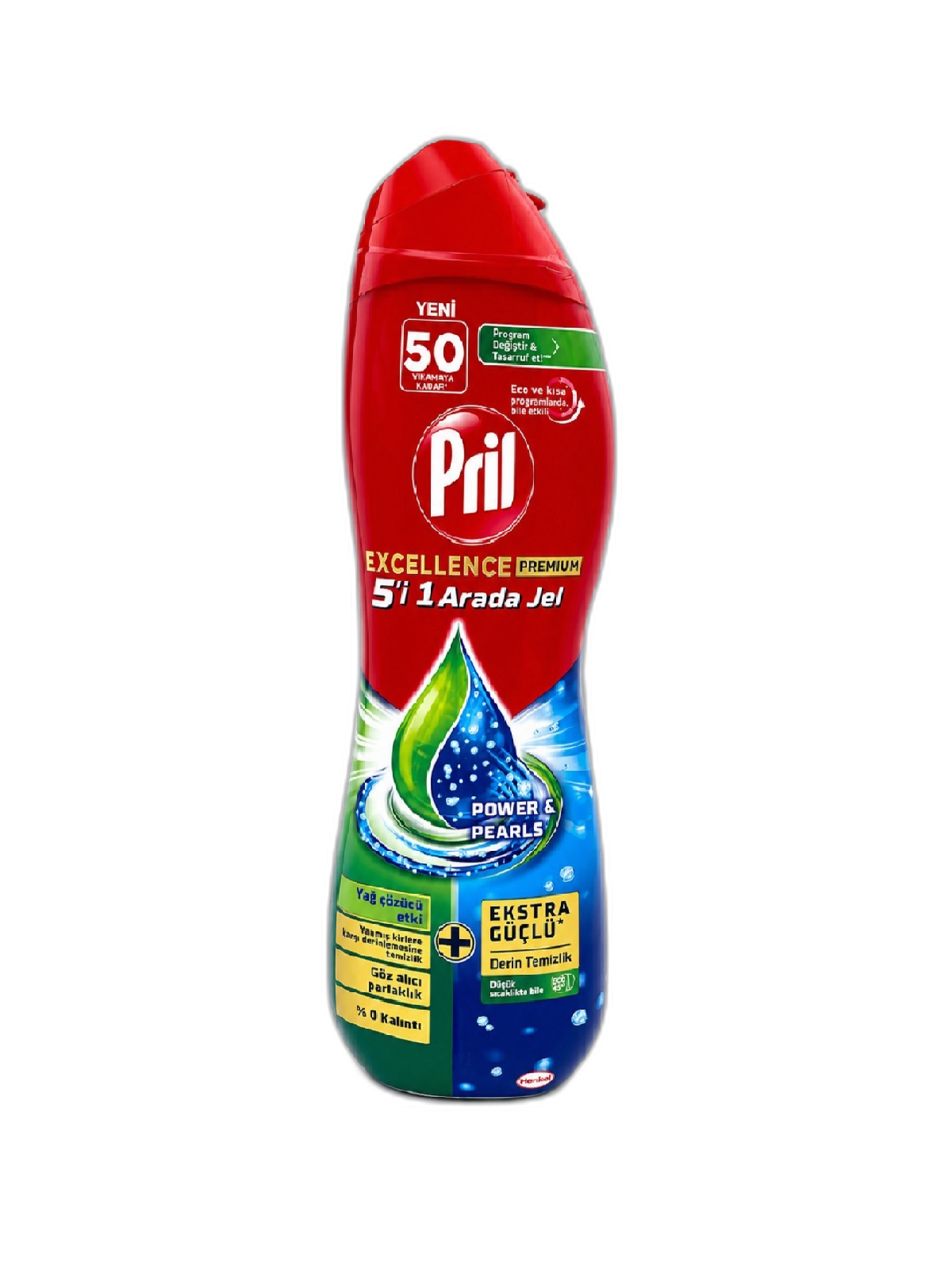 ژل ماشین ظرفشویی پریل Pril Excellence Premium 5 in 1 | قدرت پاک‌کنندگی بالا و مناسب تا 50 شست‌وشو