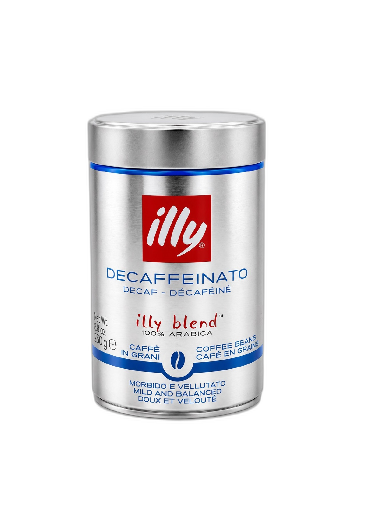 قهوه دانه بدون کافئین ایلی Illy Decaffeinato وزن 250 گرم
